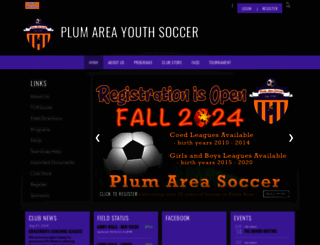 plumsoccer.org screenshot