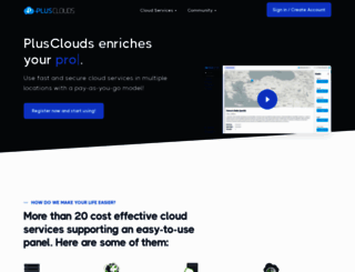 plusclouds.com screenshot