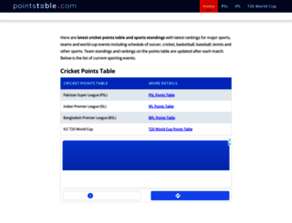 pointstable.com screenshot