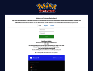 pokemonbattlearena.net screenshot