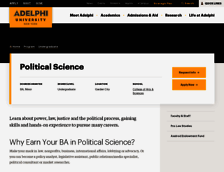 political-science.adelphi.edu screenshot