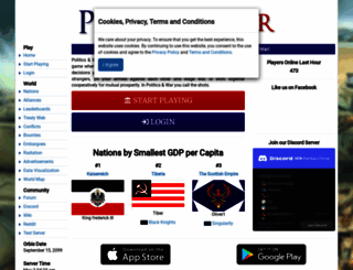 politicsandwar.com screenshot