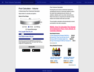 poolchemicalcalculator.com screenshot