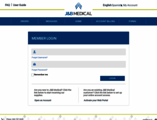 portal.jandbmedical.com screenshot