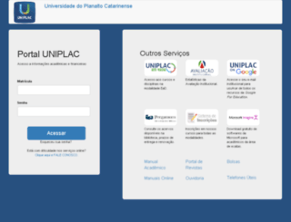 portal.uniplac.net screenshot