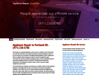 portlandappliancespecialists.com screenshot