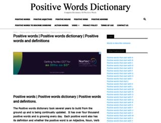 positivewordsdictionary.com screenshot