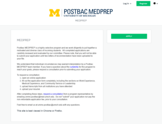 postbac-medprep.fluidreview.com screenshot