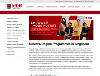postgraduate.mdis.edu.sg screenshot