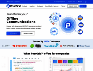 postgrid.com screenshot