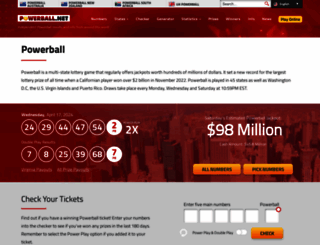 powerball.net screenshot