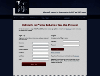 practice-exams.free-clep-prep.com screenshot