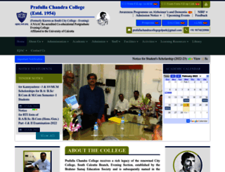 prafullachandracollege.ac.in screenshot