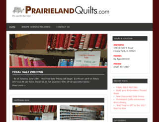 prairielandquilts.com screenshot