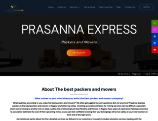 prasannaexpresspackers.com screenshot