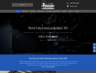 precisionmetalworksms.com screenshot