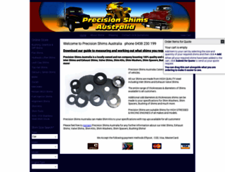 precisionshims.com.au screenshot
