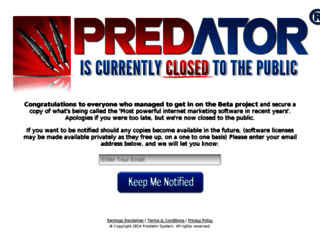 predatorsystem.com screenshot