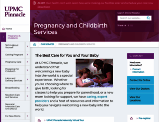 pregnancy.pinnaclehealth.org screenshot