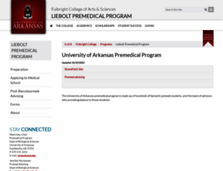 premed.uark.edu screenshot