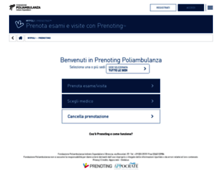 prenoting.poliambulanza.it screenshot
