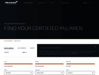 preowned.mclaren.com screenshot