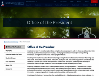 president.columbusstate.edu screenshot