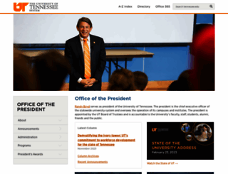 president.tennessee.edu screenshot
