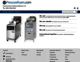 pressurefryers.com screenshot