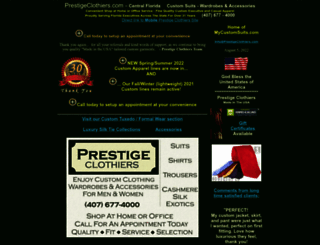 prestigeclothiers.com screenshot