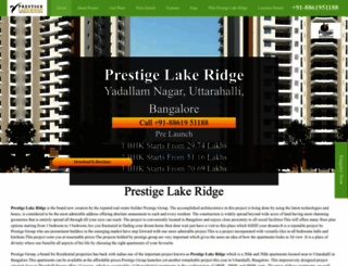 prestigelakeridgebangalore.co.in screenshot