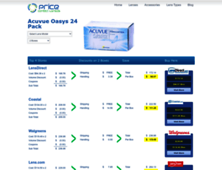 pricecontactlenses.com screenshot