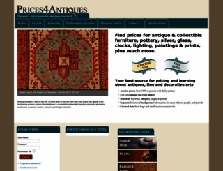 prices4antiques.com screenshot