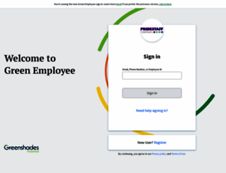 pridestaff.greenemployee.com screenshot