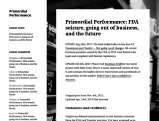 primordialperformance.com screenshot