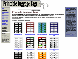 printableluggagetags.com screenshot