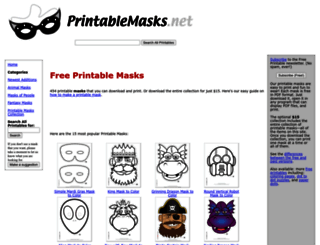 printablemasks.net screenshot