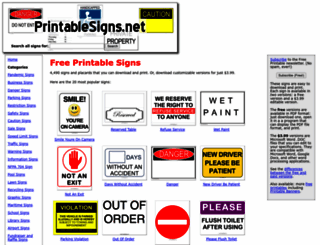 printablesigns.net screenshot