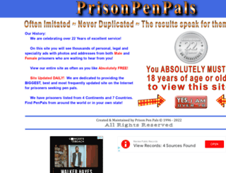 prisonpenpals.com screenshot