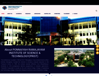 prist.ac.in screenshot