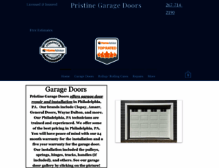 pristinegaragedoorservice.com screenshot