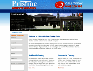 pristinewindowcleaning.com.au screenshot