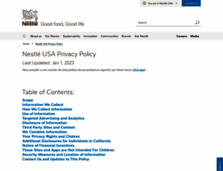 privacy.nestleusa.com screenshot