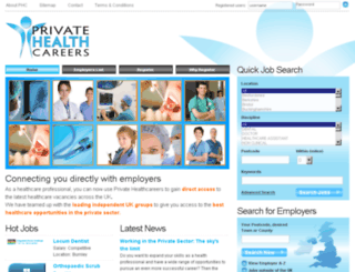 privatehealthcareers.co.uk screenshot