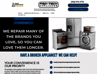 pro-techappliance.com screenshot