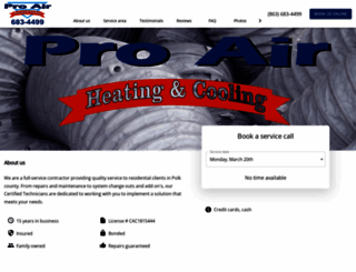 proairheatingcooling.com screenshot