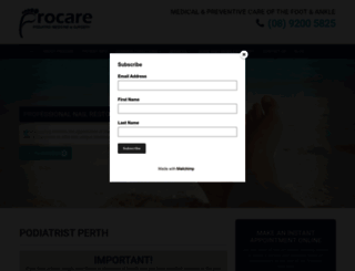 procarepodiatry.com.au screenshot