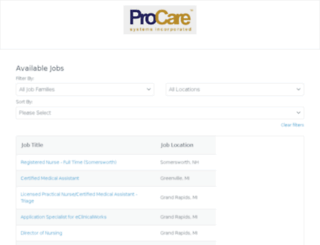 procaresystemsinc.hireology.com screenshot