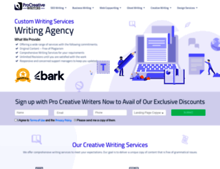 procreativewriters.com screenshot