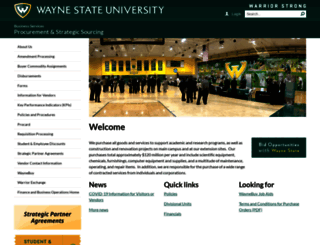 procurement.wayne.edu screenshot